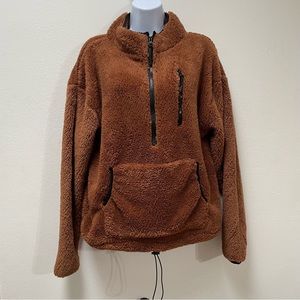 No Boundaries brown Fleece Turtle Neck Jacket S:XL